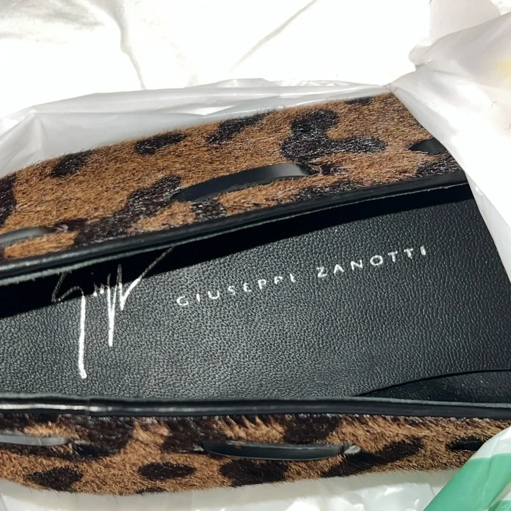 Giuseppe Zanotti Jean Pierre Leopard Calf Hair Tassel Loafers Italy Designer Lux